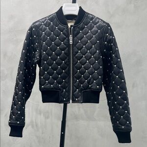 Michelle Kors Studded, cropped bomber jacket